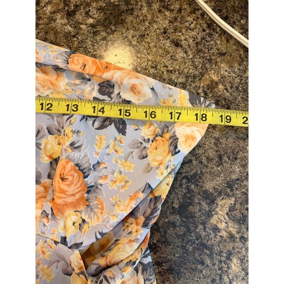 Hello Molly NEW Size 10 Flowers of the Sun Mini Dress Blue Orange One Shoulder - Picture 9 of 10